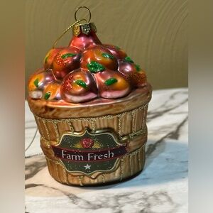 Fruit Basket Hanging Ornament Farm Fresh by Midwestern Gift GANZ NWT